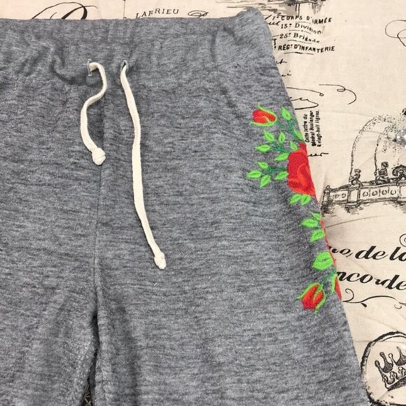 WILDFOX Jack Red Roses Embroidered Jogger Pants - Picture 4 of 9
